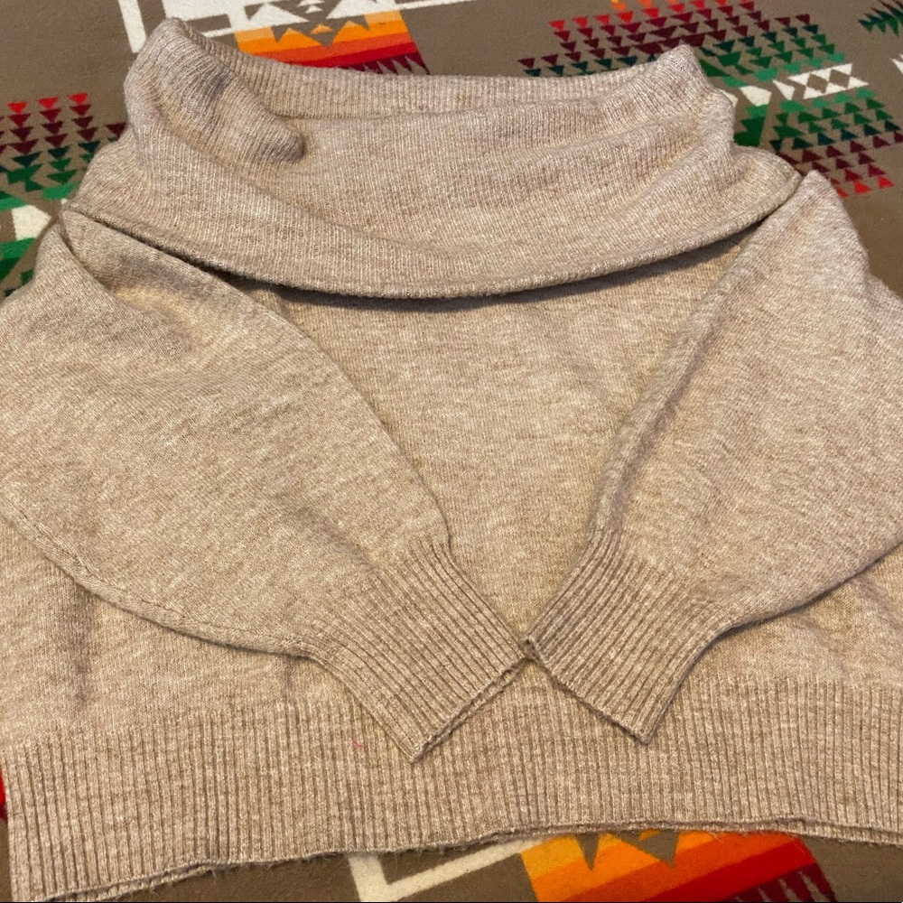 H&M tan off shoulder sweater